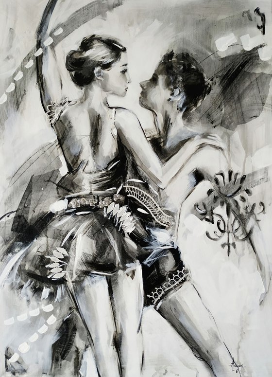 Romeo and Juliet II- ballerina Painting on MDF