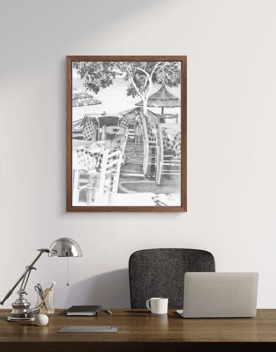 Seaside cafe serenity