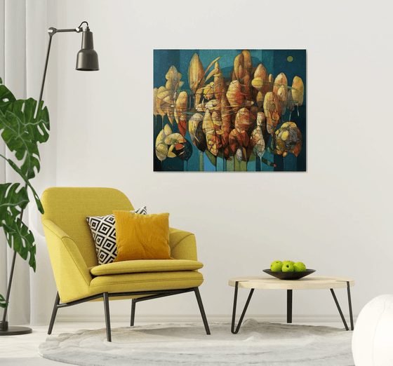 Moonlit Abstract Forest
