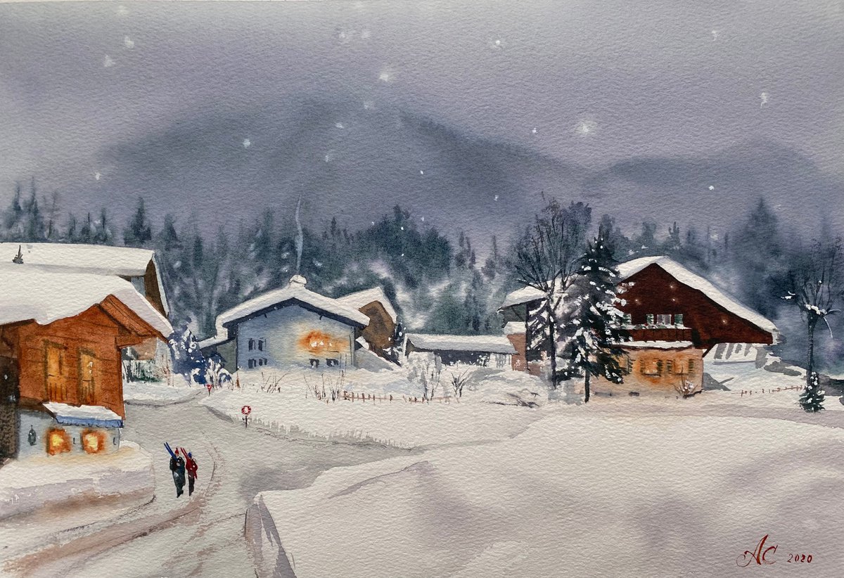 Snowfall in Tirol by Alla Semenova