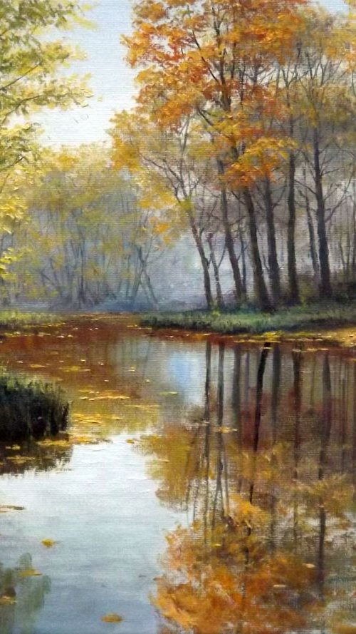 Sunny Autumn Day on the River by Oleg Riabchuk