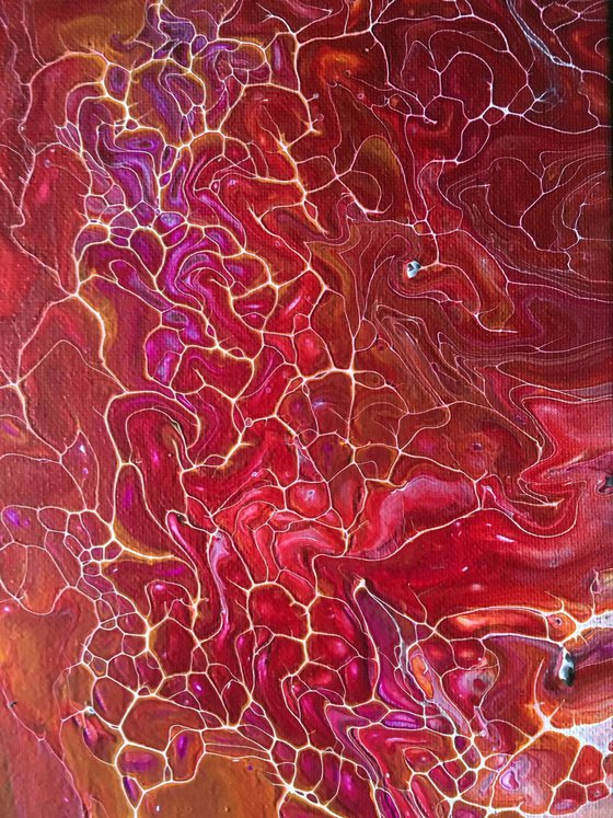"Electric Charge" - FREE USA SHIPPING - Original Abstract PMS Fluid Acrylic Painting - 16 x 20 inches