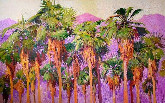 Palm Trees in the Desert, Evening