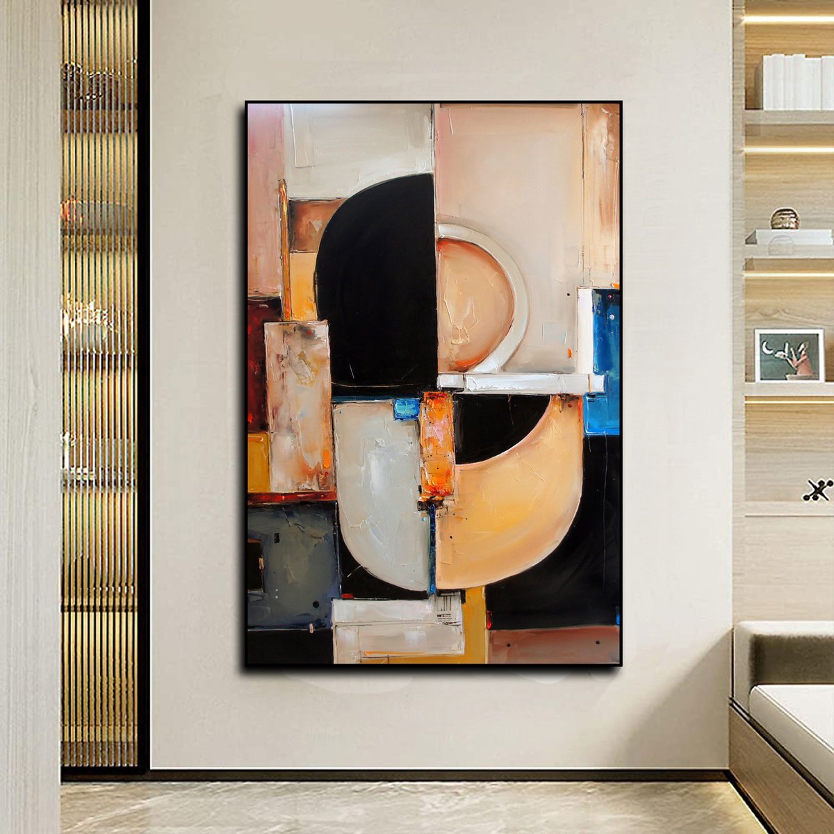 Expressive Abstract Oil Painting By Stanislav Lazarov, 39 X 59", Sacrament, Original Artwork