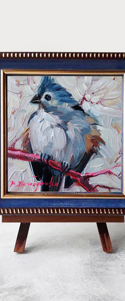 Little Bird on branch by Nataly Derevyanko