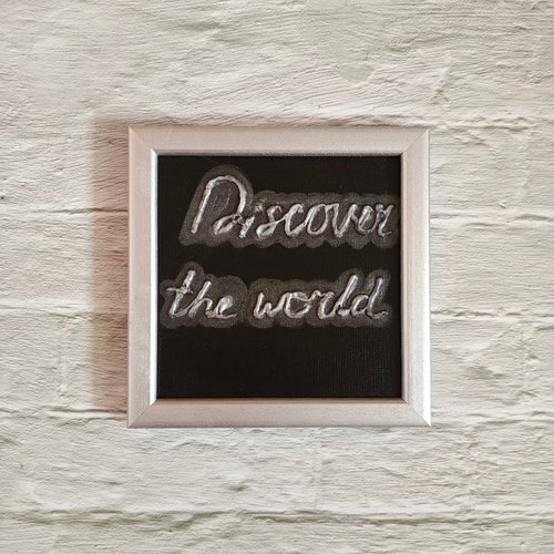 Motivation gift Discover the world Minimalistic art by Anastasia Art Line