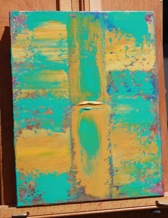 Teal Gold Abstract III