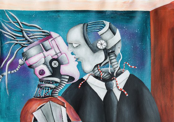 ROBOTS KISSING