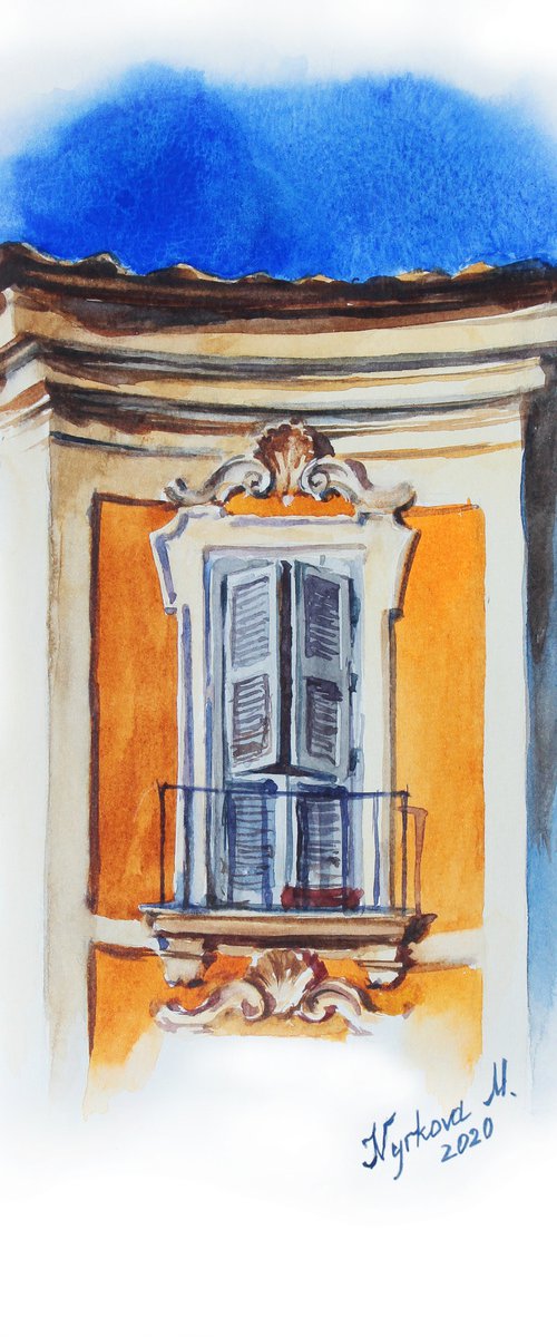 Watercolor sketch of memories from Italy by Marta Nyrkova
