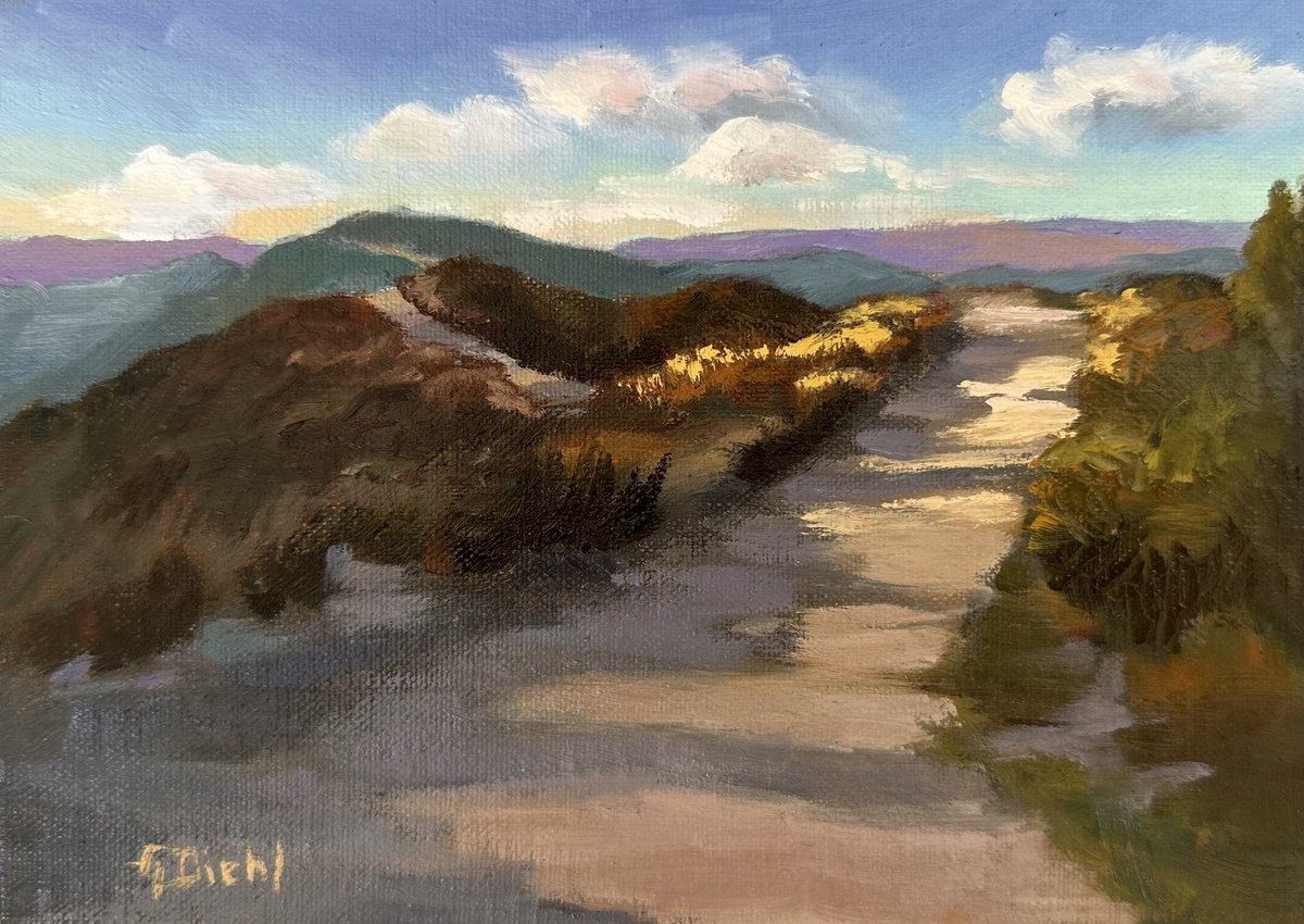 Impressionistic Landscape Oil Painting By Grace Diehl, 7 X 5, Where The Path Leads, Original Artwork