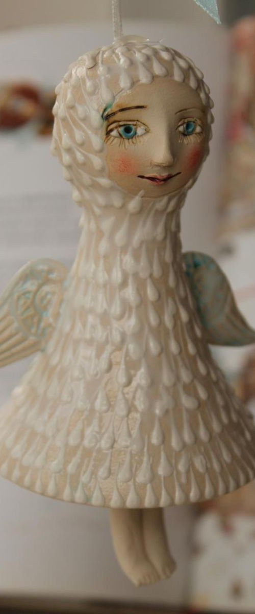 Angel. Bell-Doll, little ceramic sculpture. by Elya Yalonetski