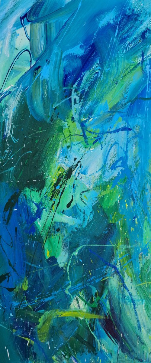 Jungle. Abstract green painting. by Mariana Briukhanova