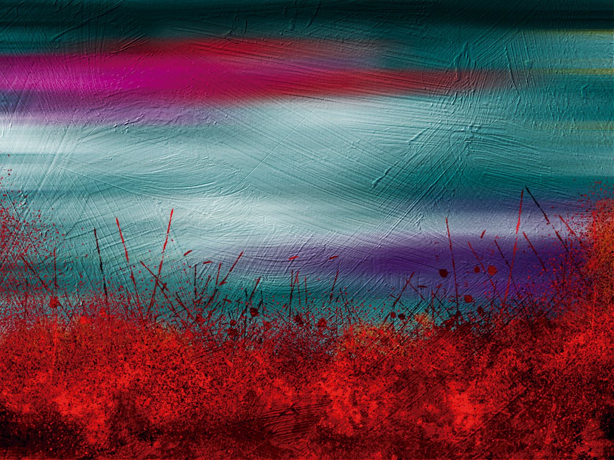 Abstract Landscape Print By Javier Diaz, 79 X 60, Horizontes Dispersos 3/Xl Large Original Artwork, Original Artwork