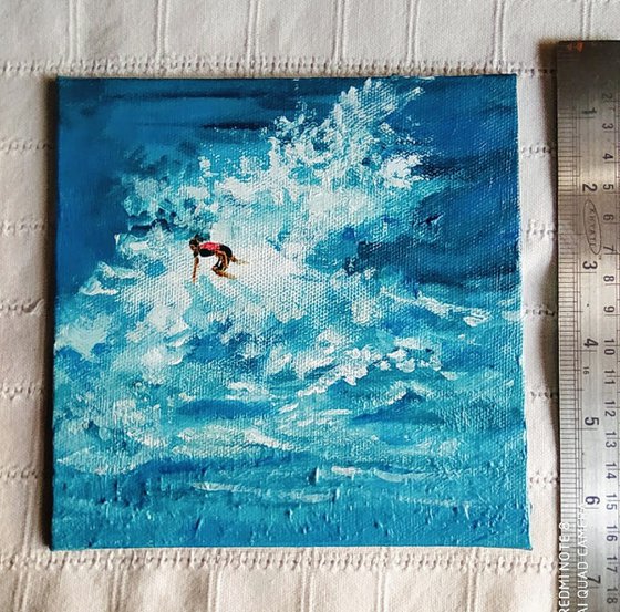 Surfing in the sea