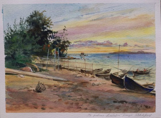 Free copy of Albert Benois work "Evening at the seaside"