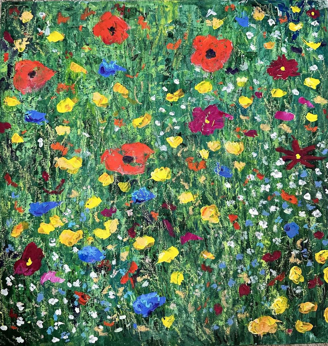  Wildflower Abstract By Clare Hoath, 16 X 16, Artwork For Sale On Artfinder