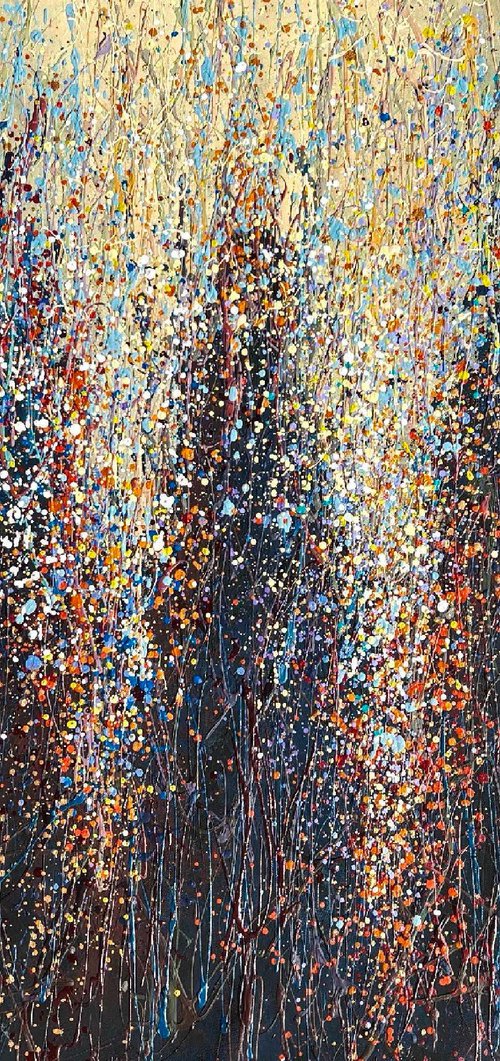 Golden Rain - Blue by Bogdana Antoniuk