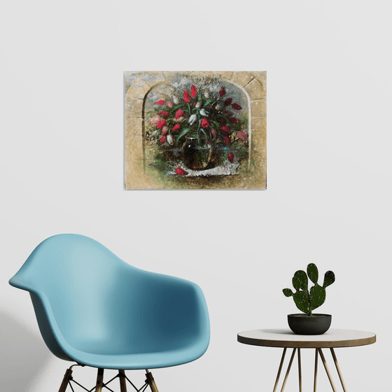 Tulips Behind the Window