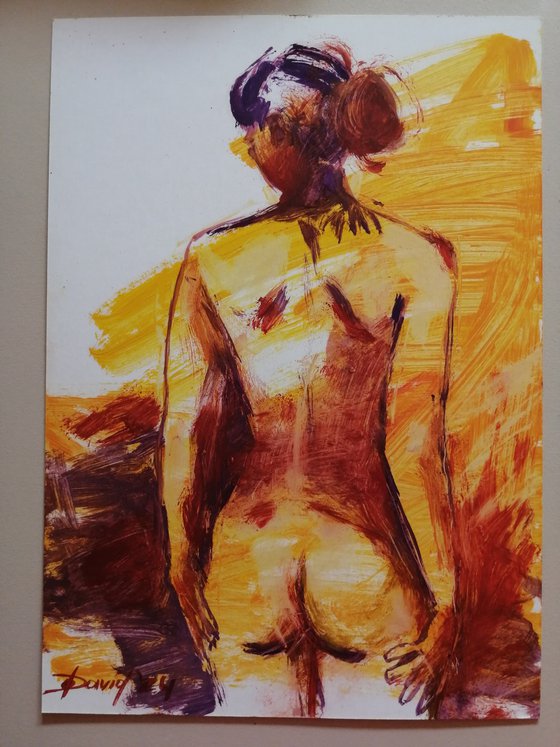 Nude-study female oil on paper