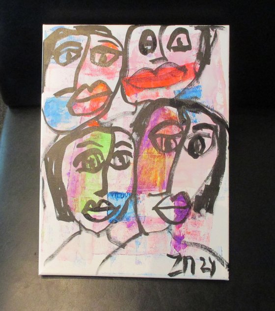 expressive neon faces  11,8 x 15,7 inch