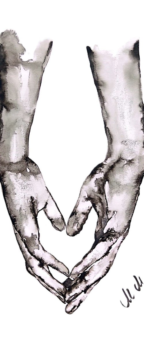 Couple holding hands I by Mateja Marinko
