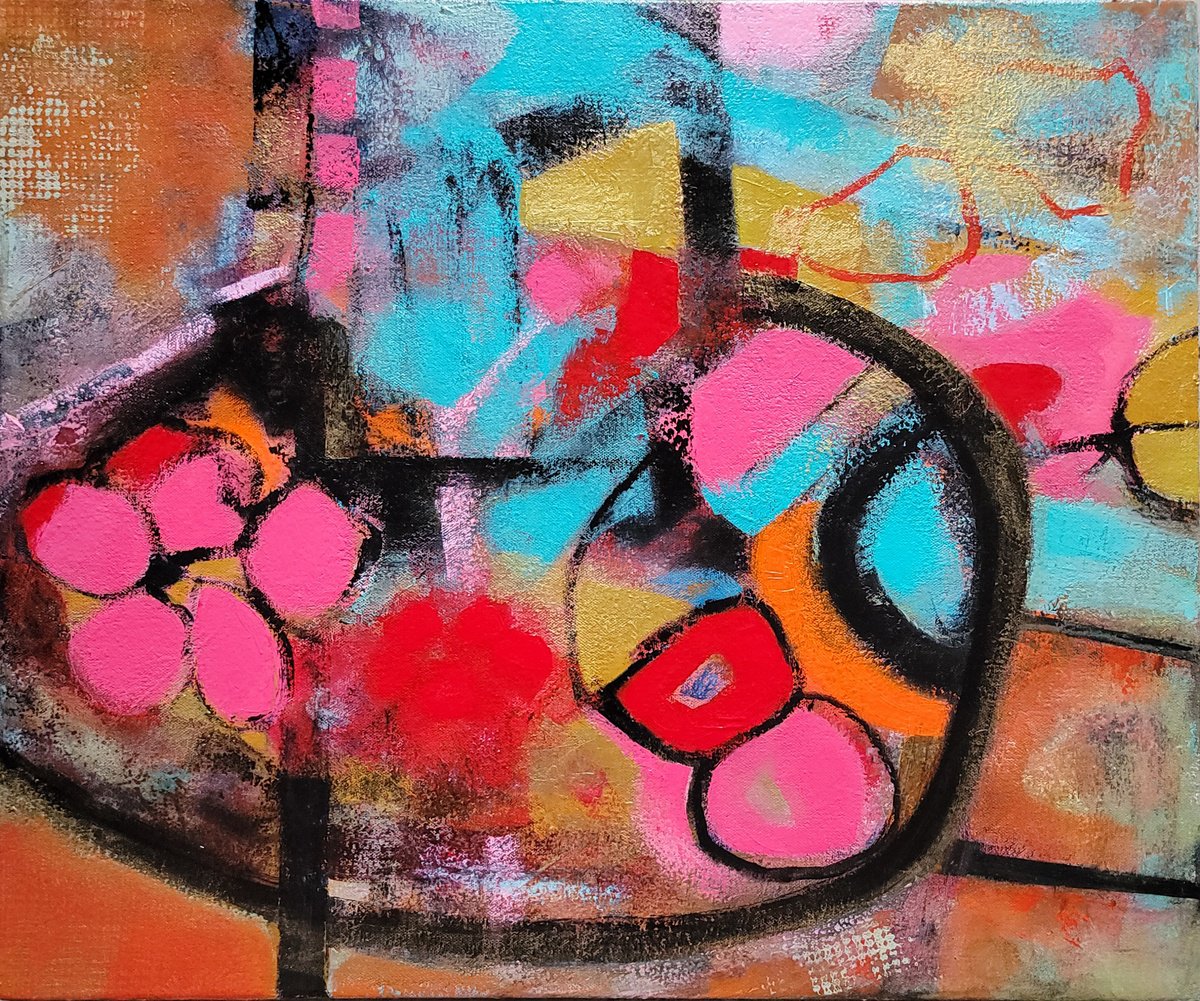 Expressive Abstract Acrylic Painting By Faith Patterson, 24 X 20, In The Moment, Original Artwork