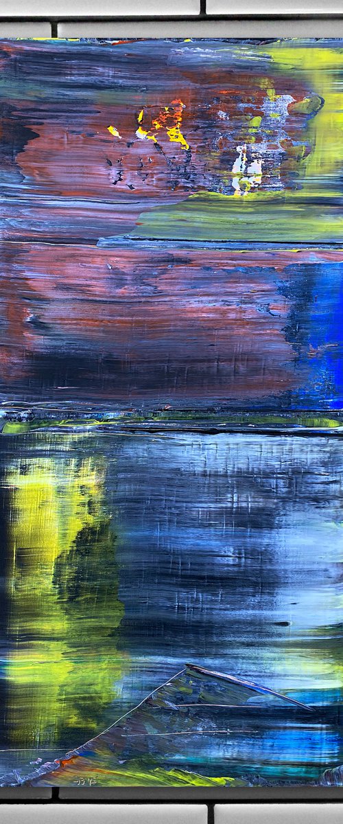 "Piece Of Cake" - Original PMS Abstract Acrylic Painting On Canvas - 18" x 36" by Preston M. Smith (PMS)