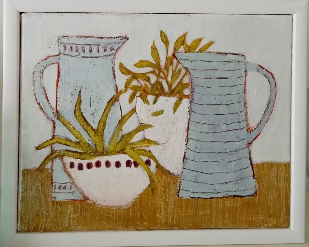 Tall Blue Jug by Fiona Philipps