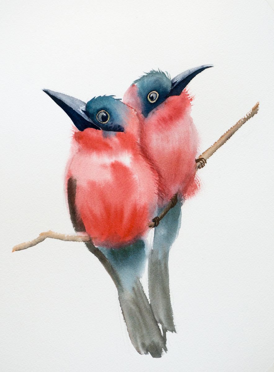 Couple Birds by Olga Shefranov (Tchefranova)