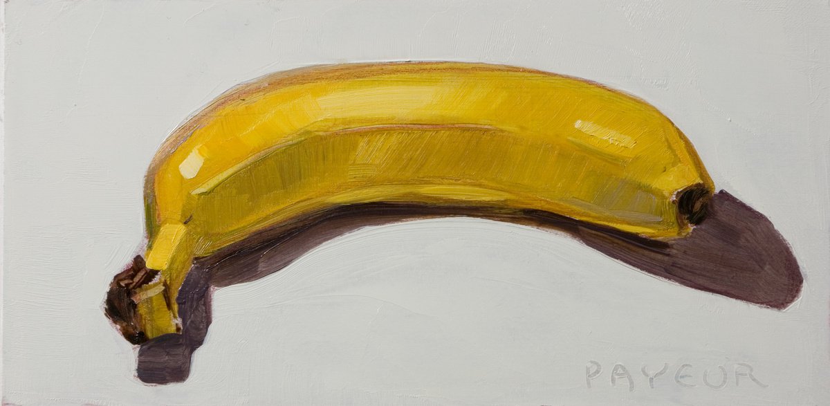 still life of fresh banana on a white background by Olivier Payeur