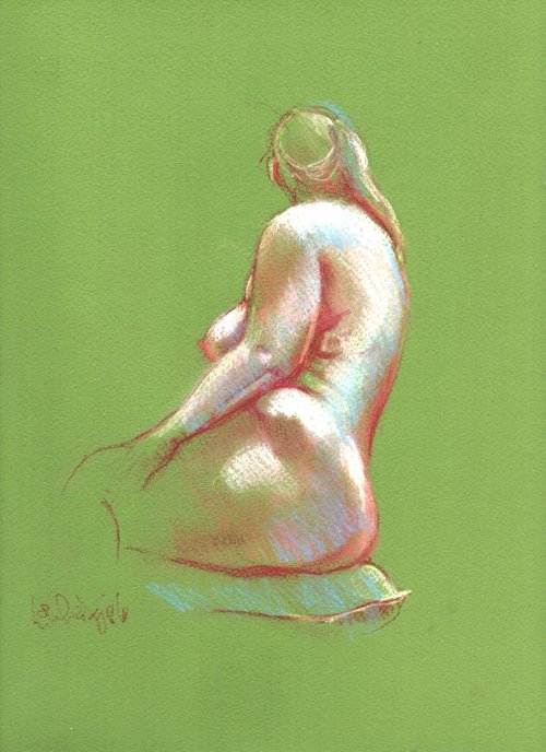 Nude on Green by Louise Diggle