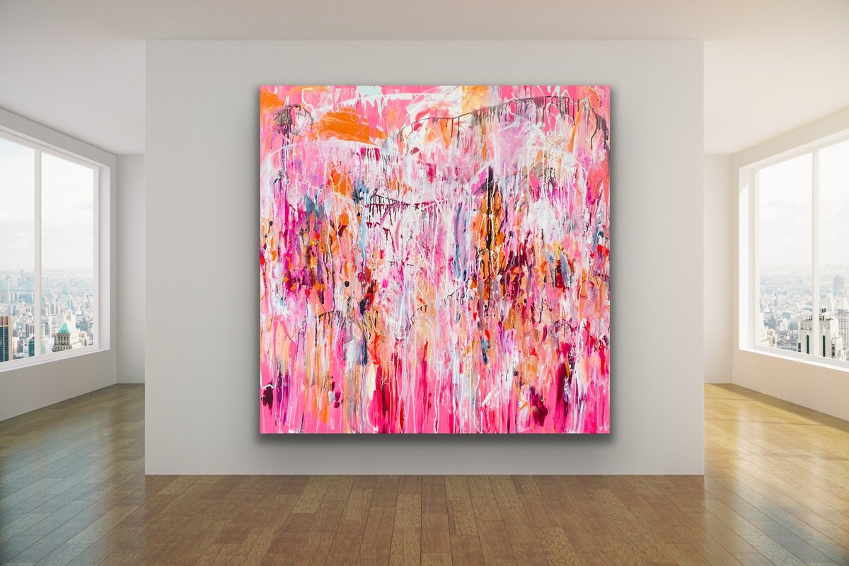 Waterfall Series - Pink 1 by Annette Spinks