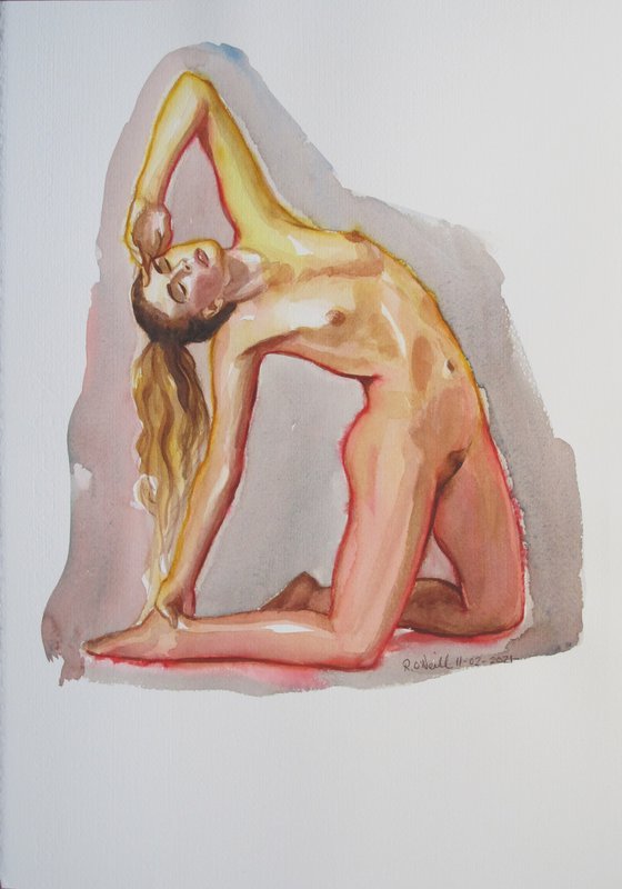 female nude kneeling