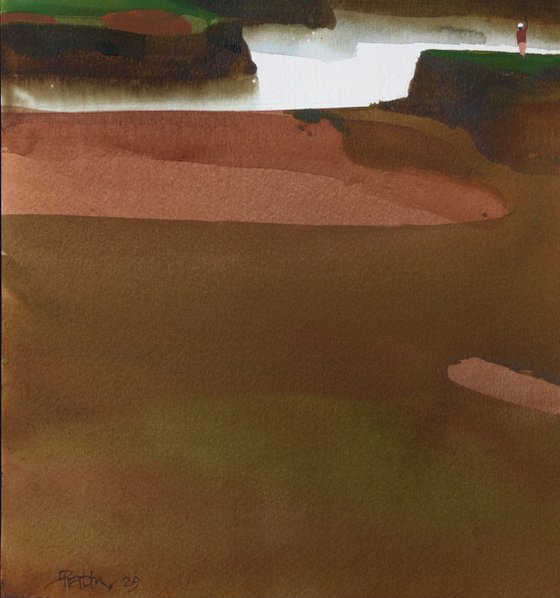 Canal glimmers at dawn
