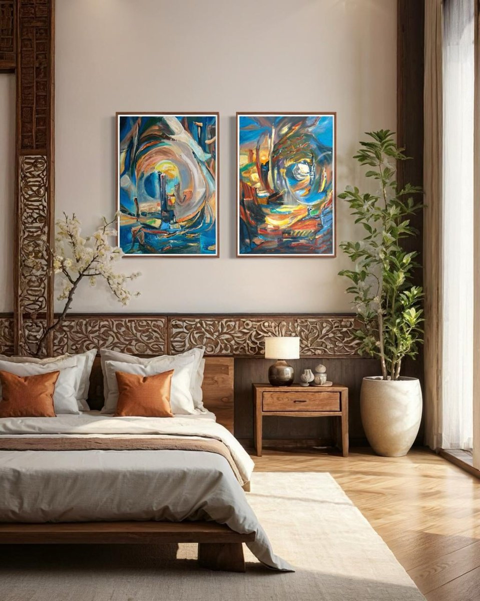 Cosmic - ? Portal (Diptych) by Olga McNamara