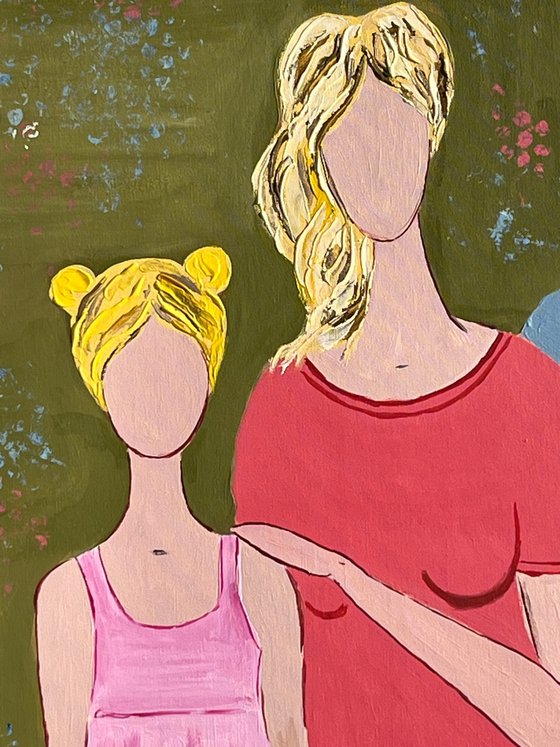 Grandmothe Mother Daughter original Painting