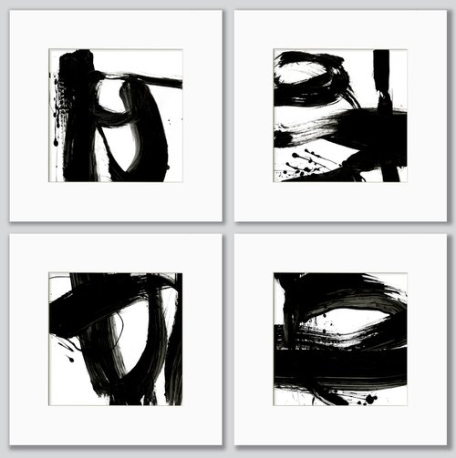 Brush Dance Collection 6 - 4 Abstract Paintings by Kathy Morton Stanion