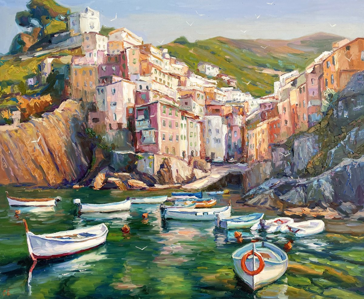 Riomaggiore By Evgeny Chernyakovsky, 35 X 30, Artwork For Sale On Artfinder