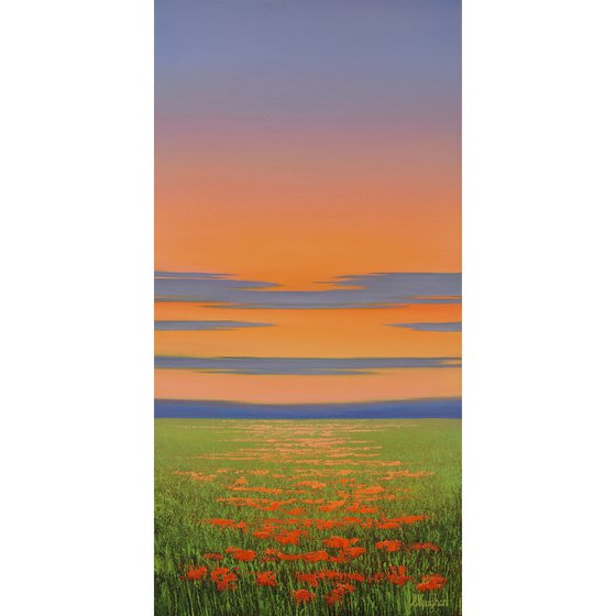 Field of Flowers - Colorful Sunset Landscape