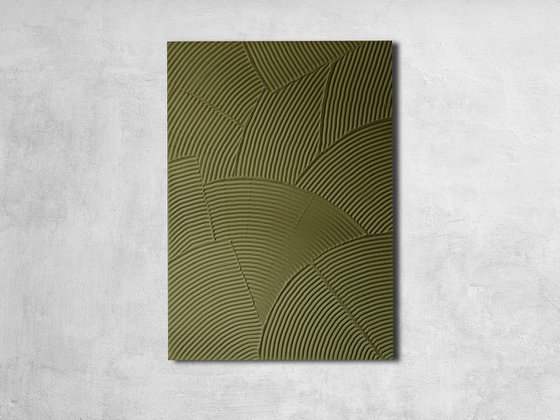 "Field 3" Green abstract high textured art