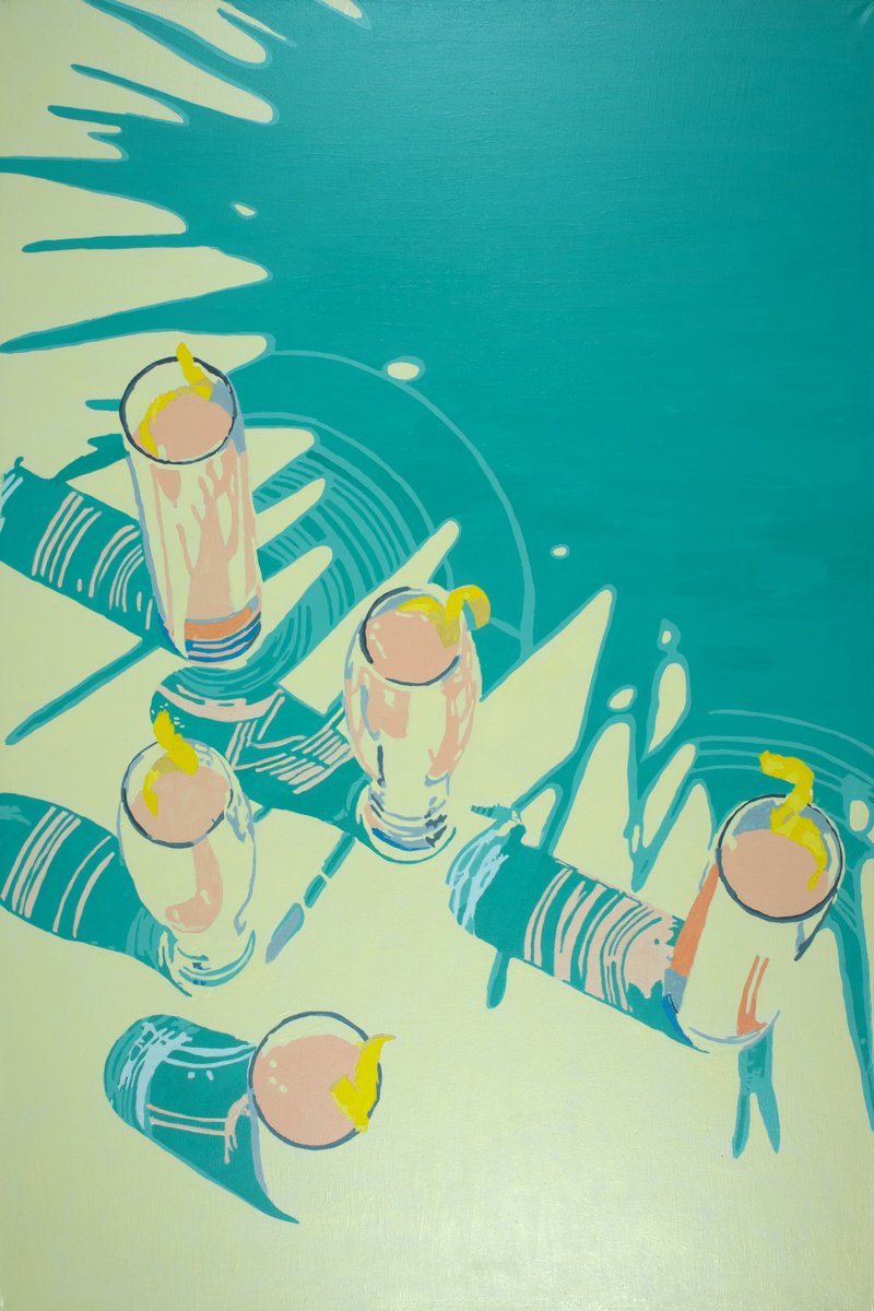 Urban And Pop Acrylic Painting , Cocktail By Kosta Morr, 31 X 47, Artwork For Sale On Artfinder