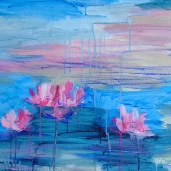 Golden Light on Lilies