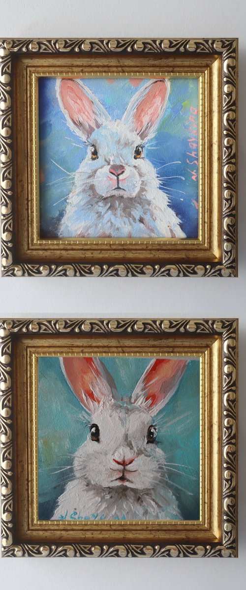 White Bunny, Set of 2 by Natalia Shaykina