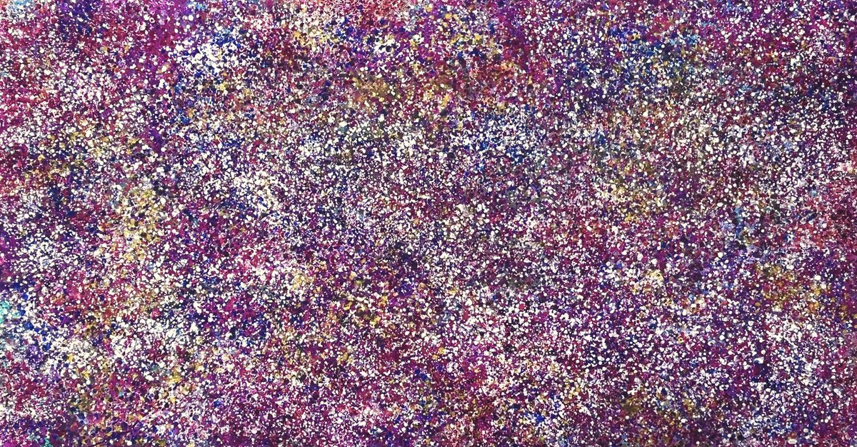 Abstract Acrylic Painting By Daria Kusto, 71 X 38, Abstract Rain, Original Artwork