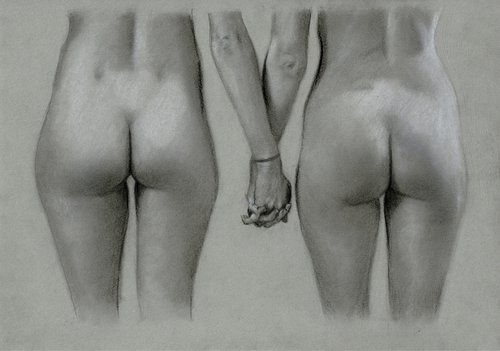 Two Women Holding Hands by Scott Feringa