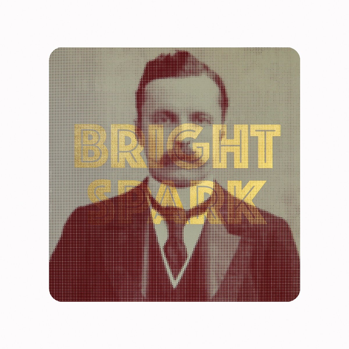 Typographic Portrait Screenprint By Aawatson, 20 X 20, Bright Spark (Parchment), Original Artwork