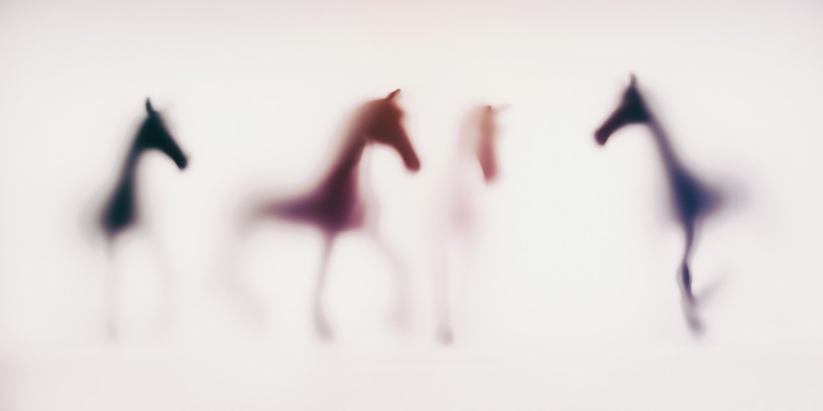 Abstract Animal Photograph By Sven Pfrommer, 55 X 28", Wild Lens - Horses Ix, Original Artwork