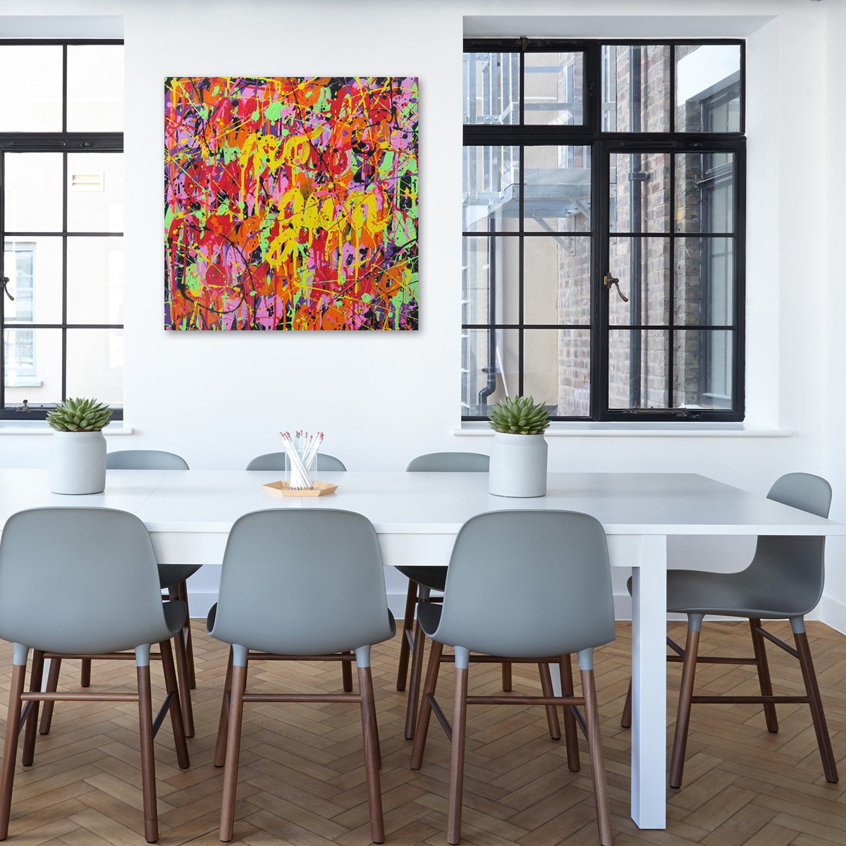 Urban And Pop Acrylic Painting , No Gun By Isabelle Pelletane, 24 X 24, Artwork For Sale On Artfinder