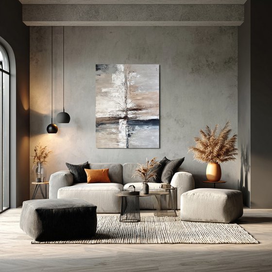 Lines Through Stone in Soft Neutrals