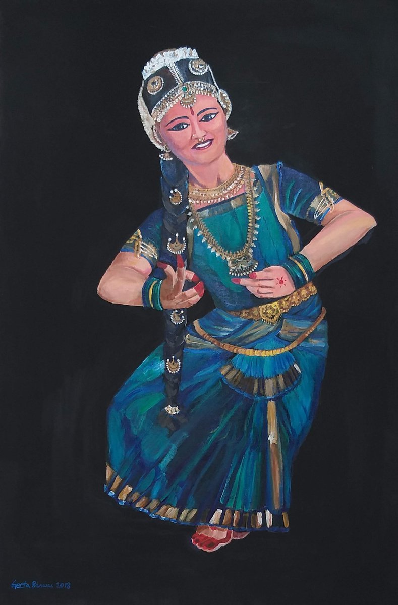 Bharatnatyam dance, India art by Geeta Yerra